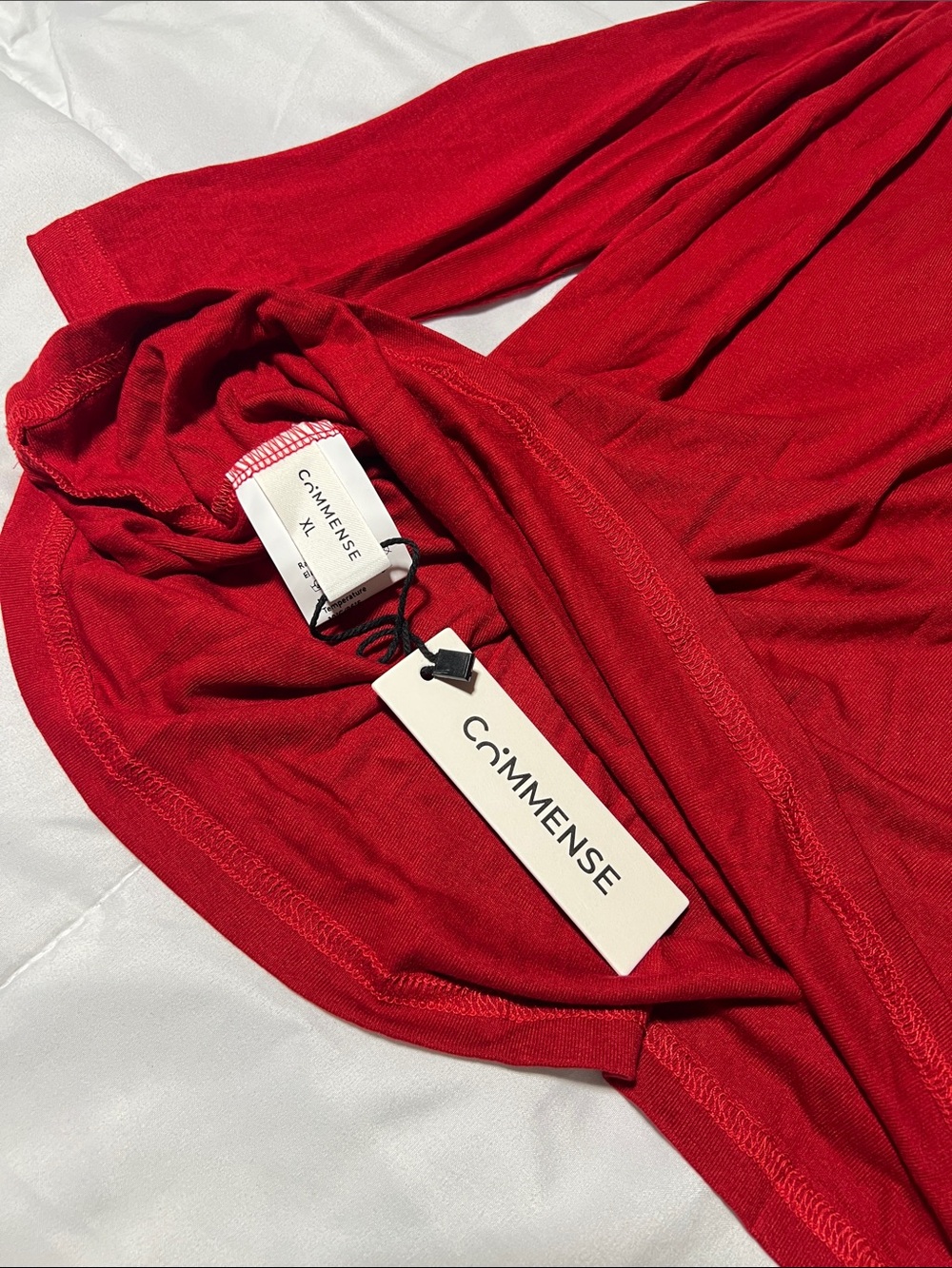 Commense Off-Shoulder Ruffle Knit Red Dress - Picture 11 of 12